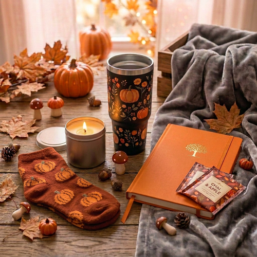 Autumn Cozy Comfort Bundle - styled cozy fall scene